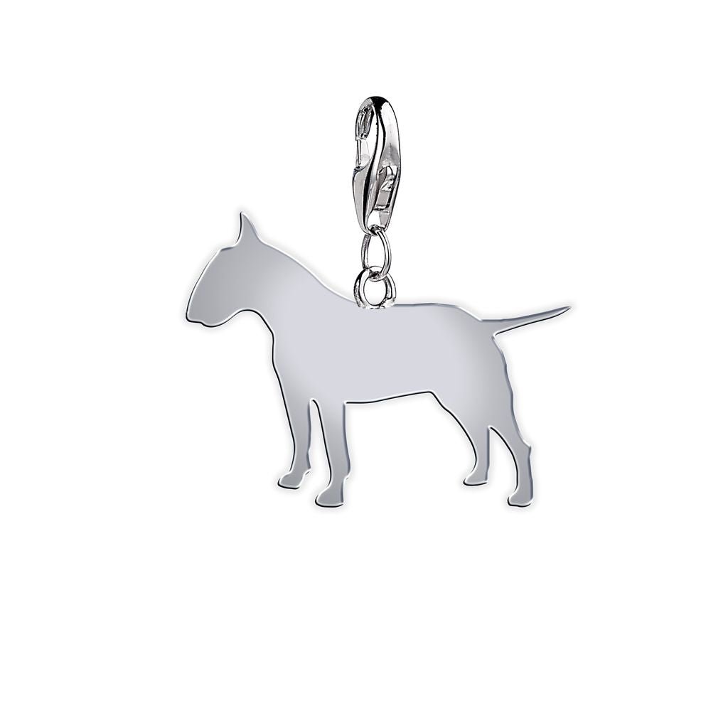 Bull Terrier Silhouette Silver Charm - MYLEE London