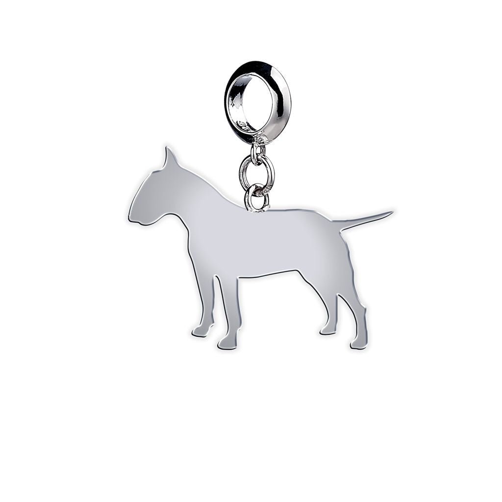 Bull Terrier Silhouette Silver Charm - MYLEE London