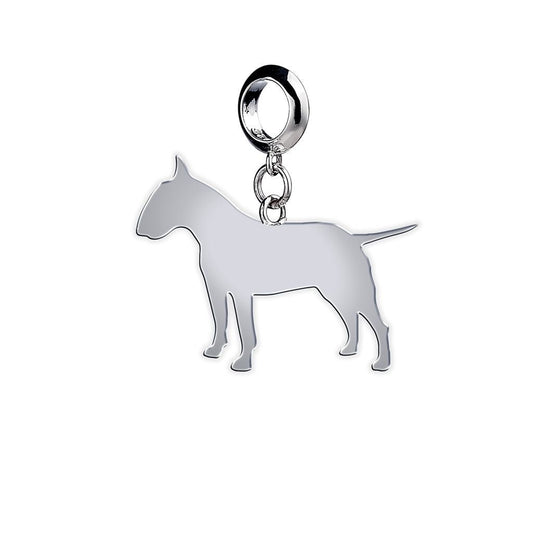 Bull Terrier Silhouette Silver Charm - MYLEE London