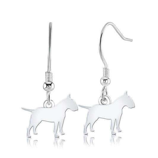 Bull Terrier Silhouette Silver Earrings - MYLEE London