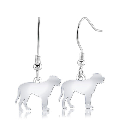 Bullmastiff Silhouette Silver Earrings - MYLEE London