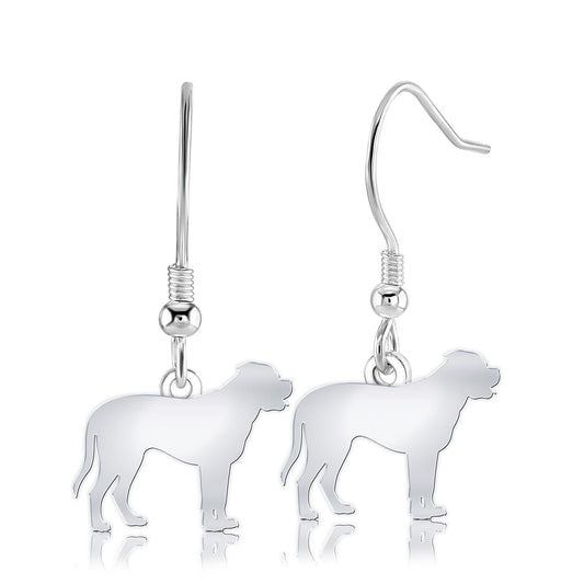 Bullmastiff Silhouette Silver Earrings - MYLEE London