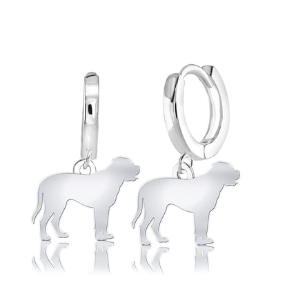 Bullmastiff Silhouette Silver Earrings - MYLEE London