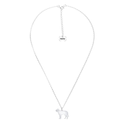 Bullmastiff Silhouette Silver Necklace - Personalised - MYLEE London