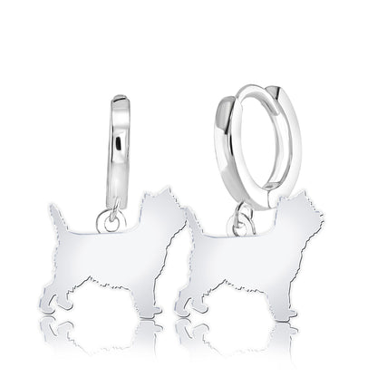 Cairn Terrier Silhouette Silver Earrings - MYLEE London