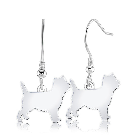 Cairn Terrier Silhouette Silver Earrings - MYLEE London