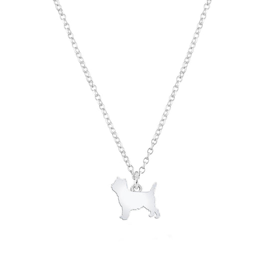 Cairn Terrier Silhouette Silver Necklace - Personalised - MYLEE London