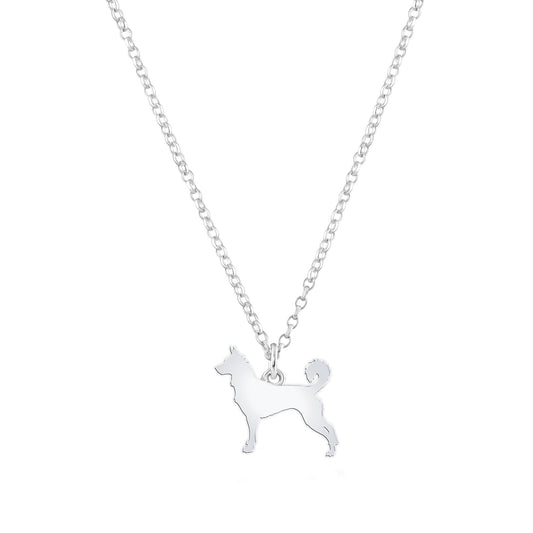Canaan Dog Silhouette Silver Necklace - Personalised - MYLEE London