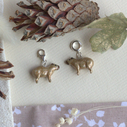 Capybara Charm - Enamelled Sterling Silver - MYLEE London