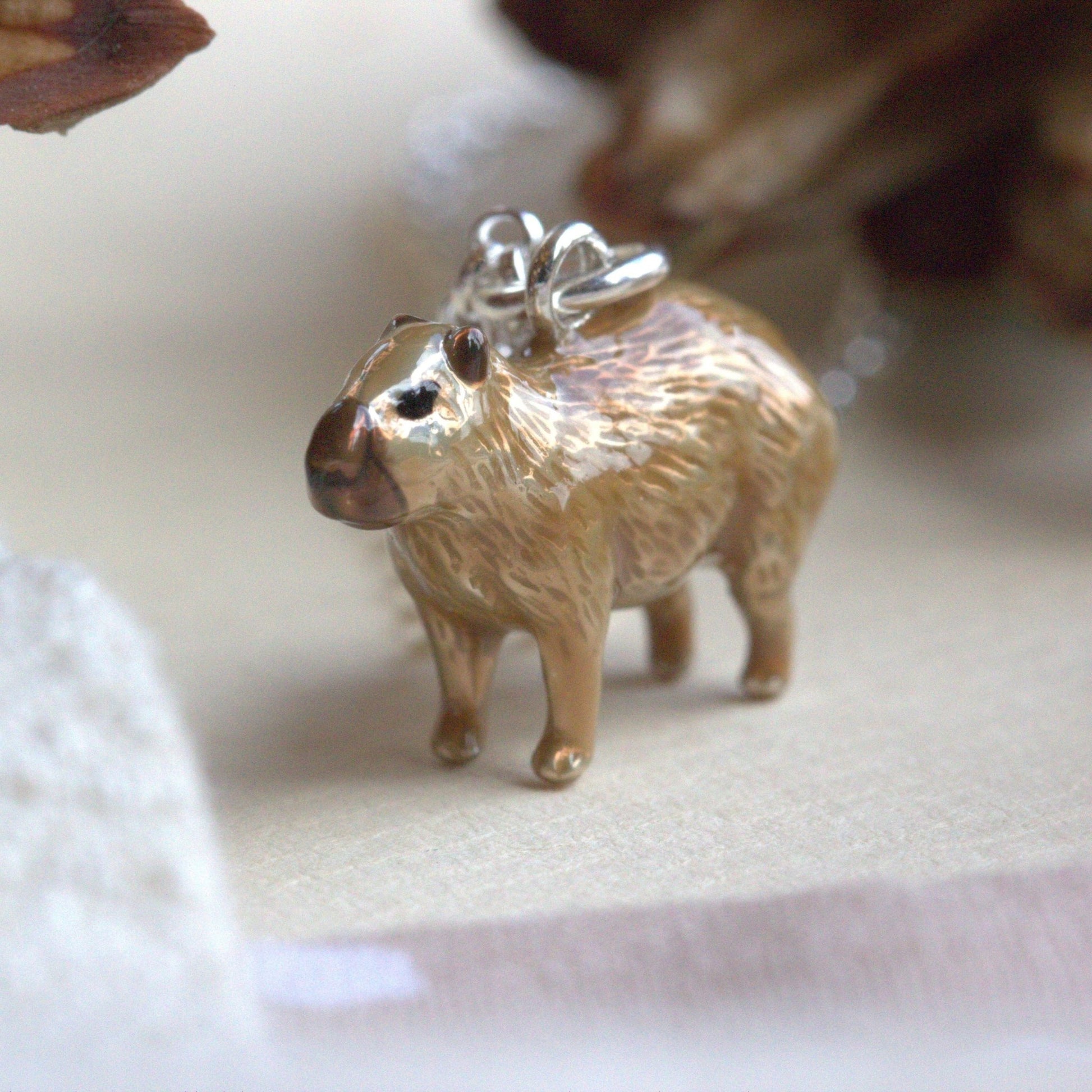 Capybara Charm - Enamelled Sterling Silver - MYLEE London