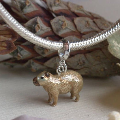 Capybara Charm - Enamelled Sterling Silver - MYLEE London