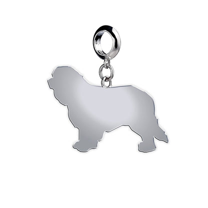 Cavalier King Charles Spaniel Silhouette Silver Charm - MYLEE London