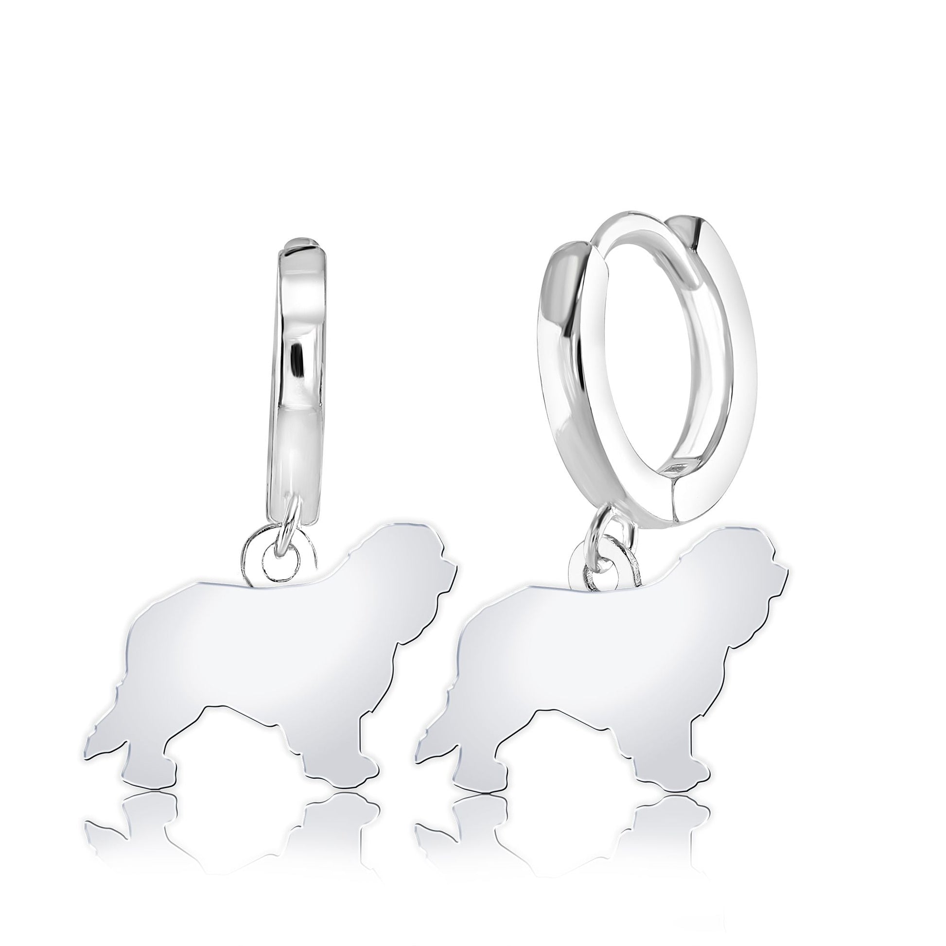 Cavalier King Charles Spaniel Silhouette Silver Earrings - MYLEE London