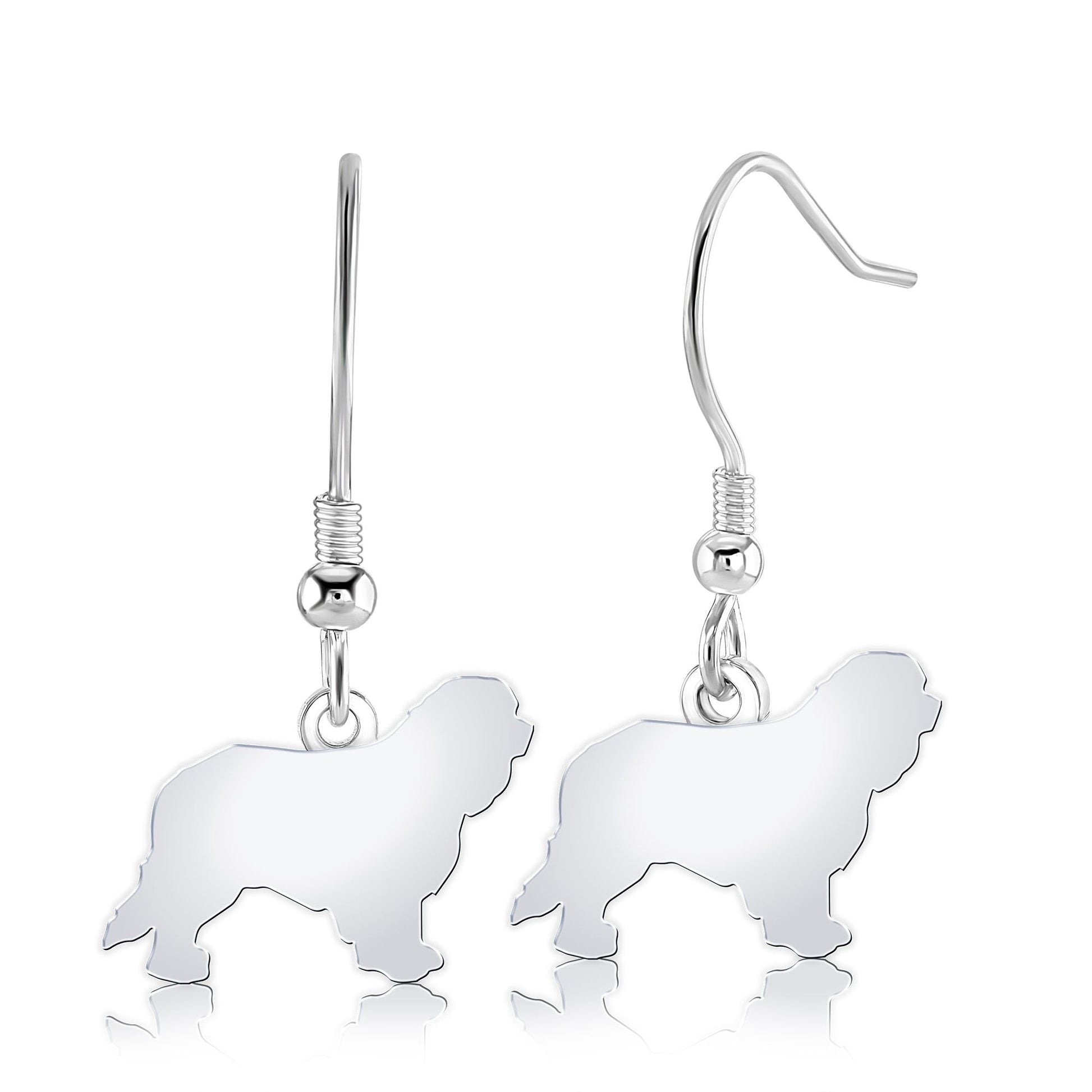 Cavalier King Charles Spaniel Silhouette Silver Earrings - MYLEE London