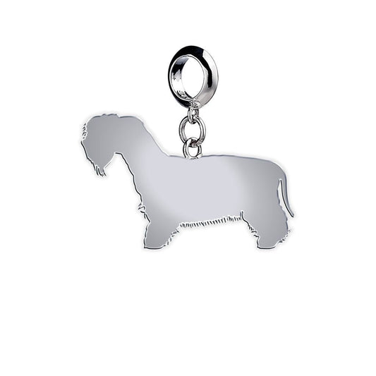Cesky Terrier Silhouette Silver Charm - MYLEE London