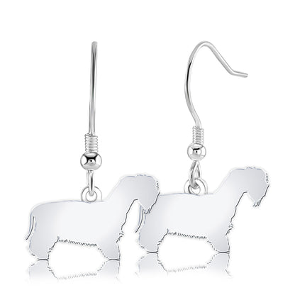 Cesky Terrier Silhouette Silver Earrings - MYLEE London