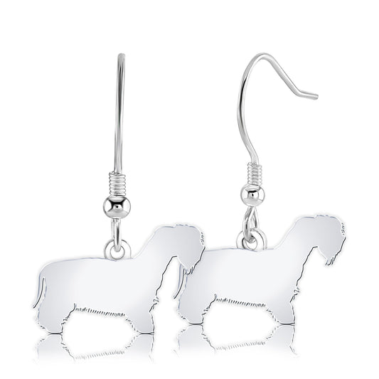 Cesky Terrier Silhouette Silver Earrings - MYLEE London
