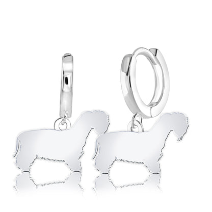 Cesky Terrier Silhouette Silver Earrings - MYLEE London