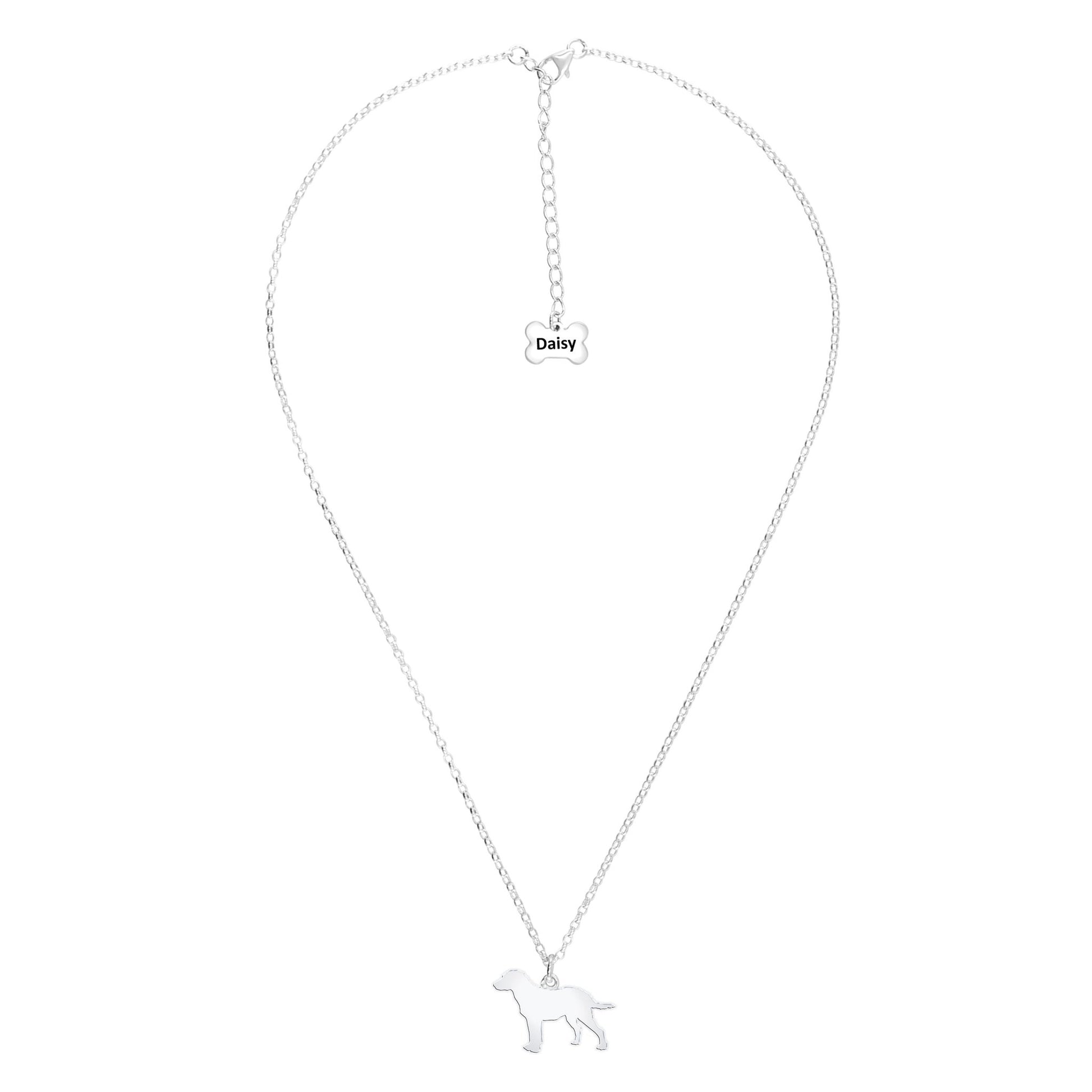 Chesapeake Bay Retriever Silhouette Silver Necklace - Personalised - MYLEE London