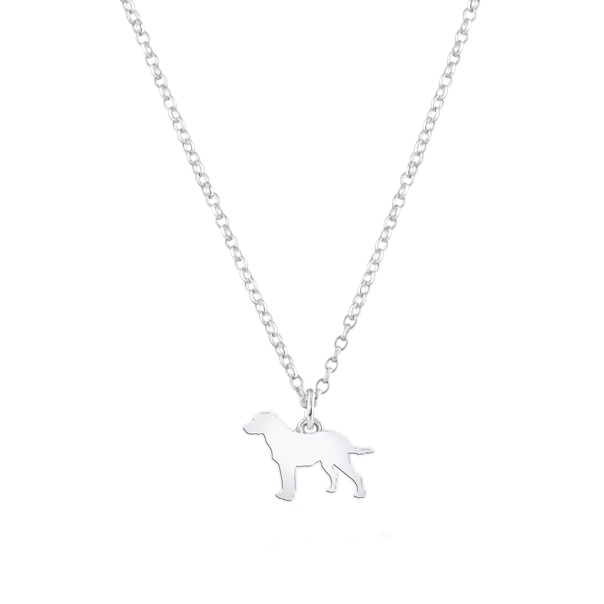 Chesapeake Bay Retriever Silhouette Silver Necklace - Personalised - MYLEE London