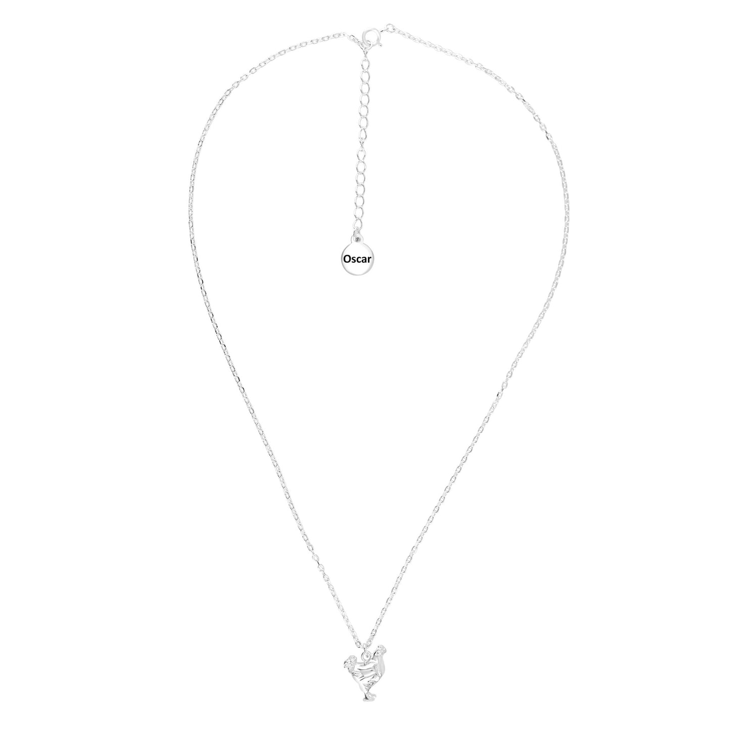 Chicken Silver Necklace - Personalised - MYLEE London