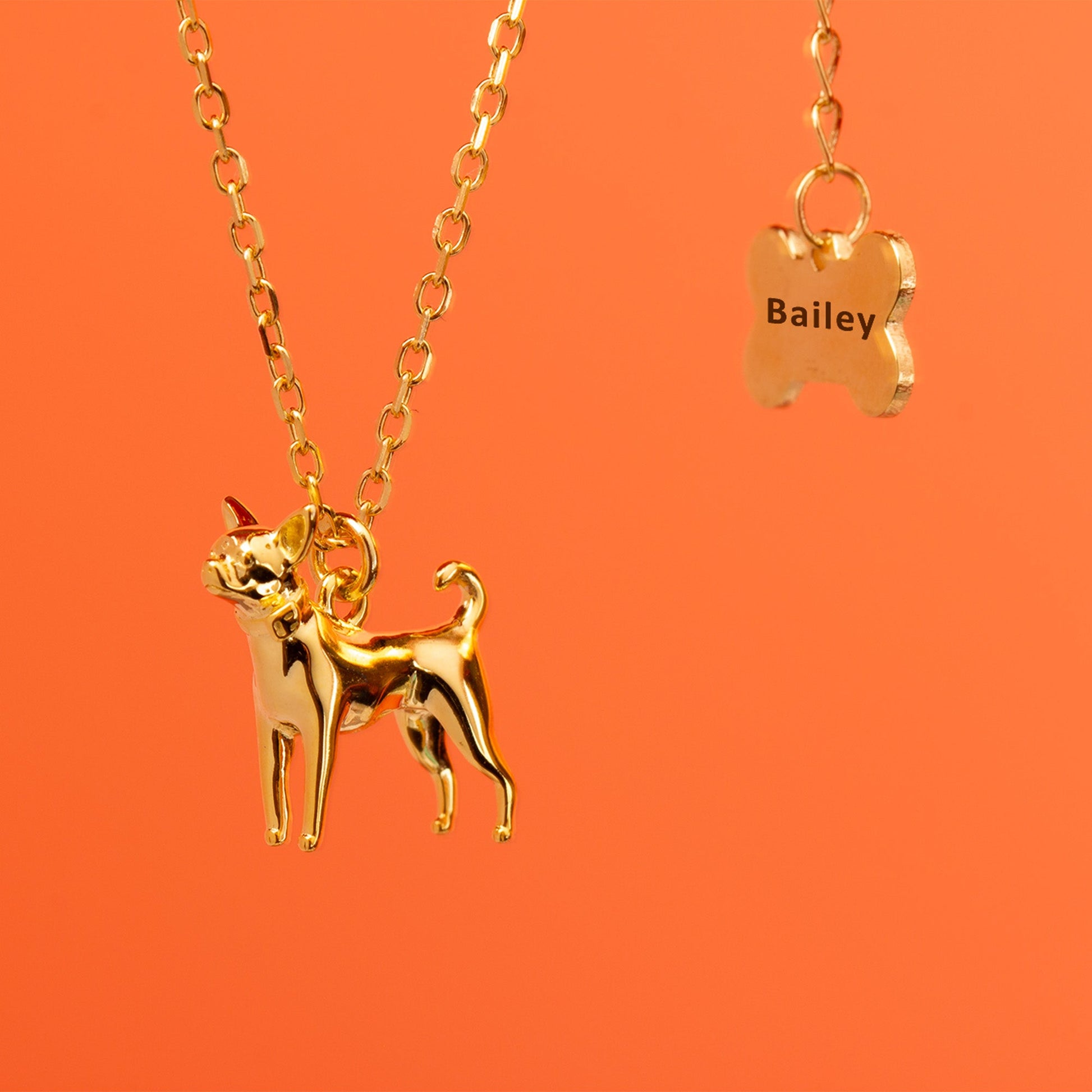 Chihuahua Gold Necklace - Personalised - MYLEE London