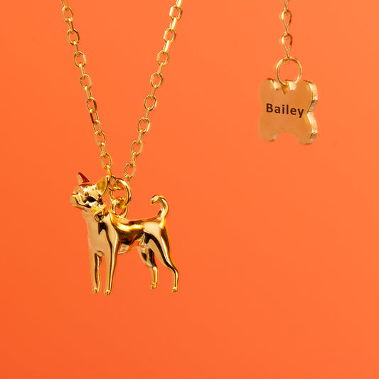 Chihuahua Gold Necklace - Personalised - MYLEE London
