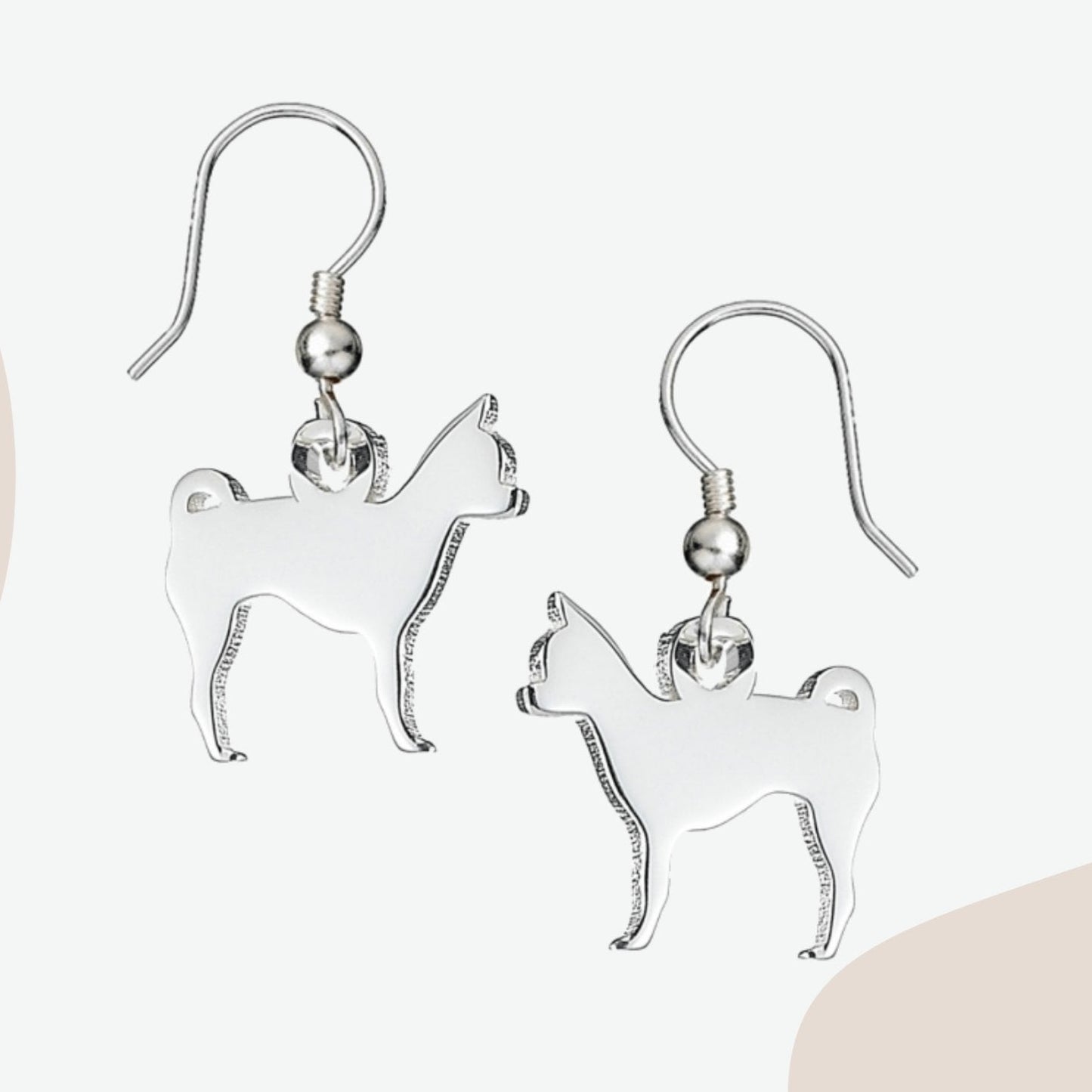 Chihuahua Silhouette Silver Earrings - MYLEE London