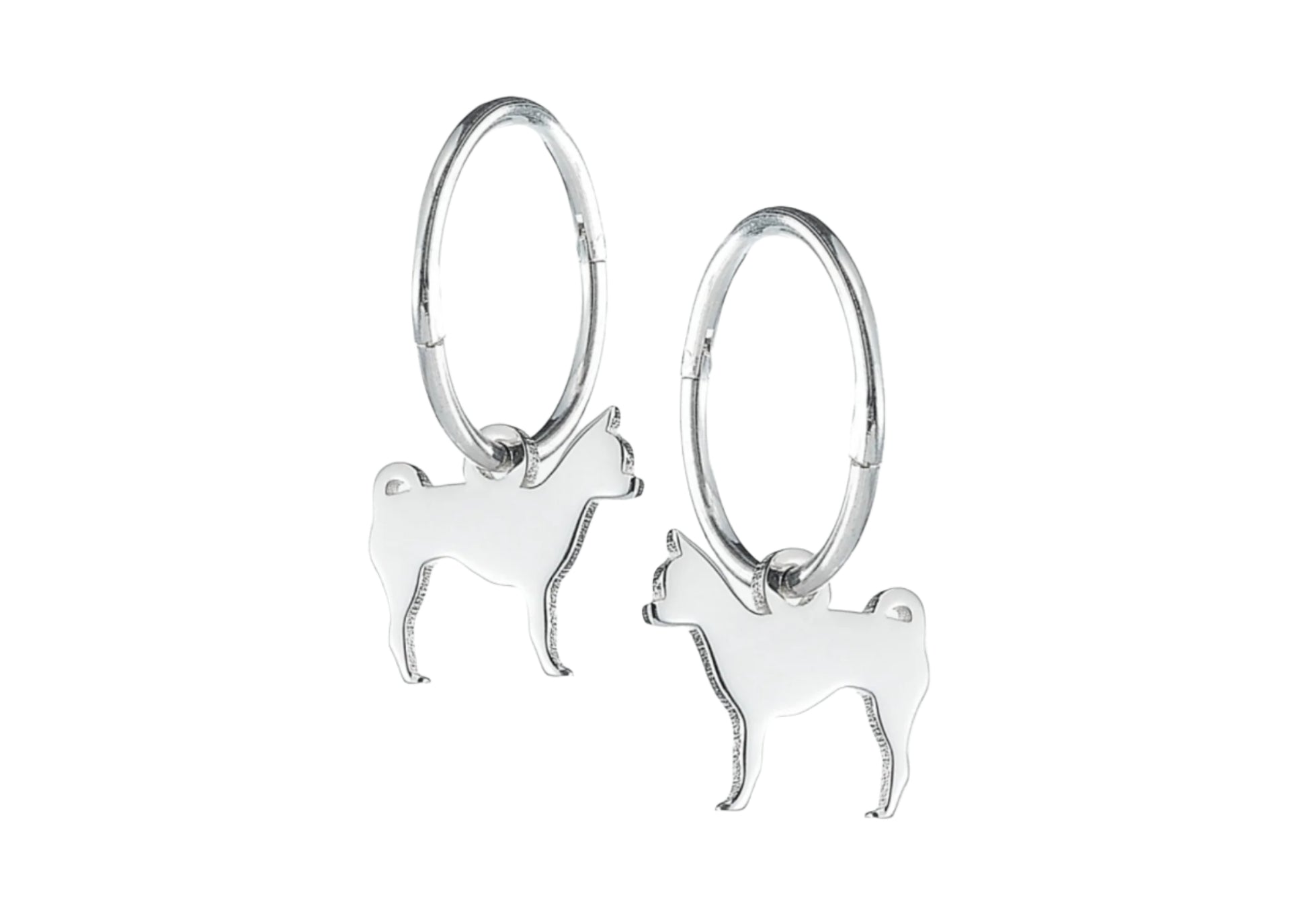 Chihuahua Silhouette Silver Earrings - MYLEE London