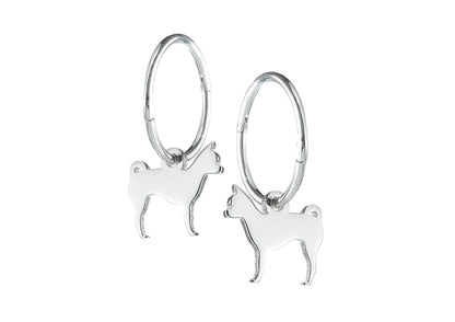 Chihuahua Silhouette Silver Earrings - MYLEE London