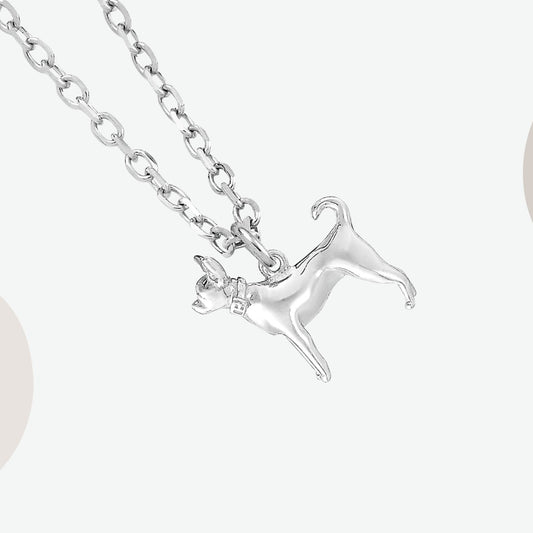 Chihuahua Silver Necklace - Personalised - MYLEE London