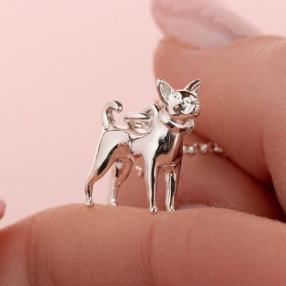 Chihuahua Silver Necklace - Personalised - MYLEE London