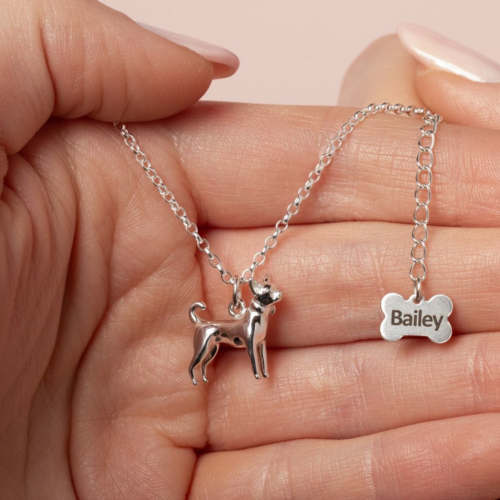 Chihuahua Silver Necklace - Personalised - MYLEE London