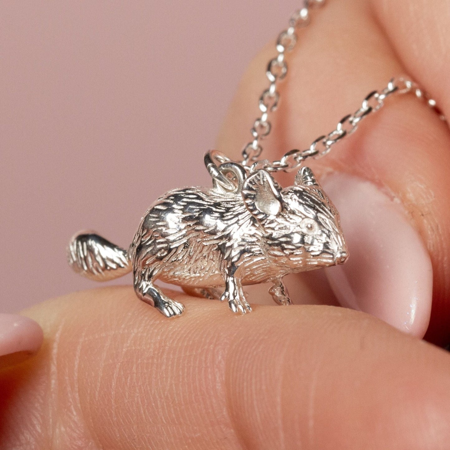 Chinchilla Silver Necklace - Personalised - MYLEE London