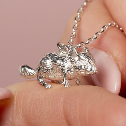 Chinchilla Silver Necklace - Personalised - MYLEE London