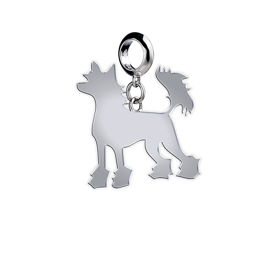 Chinese Crested Silhouette Silver Charm - MYLEE London
