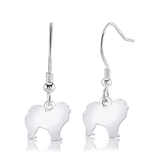 Chow Chow Silhouette Silver Earrings - MYLEE London