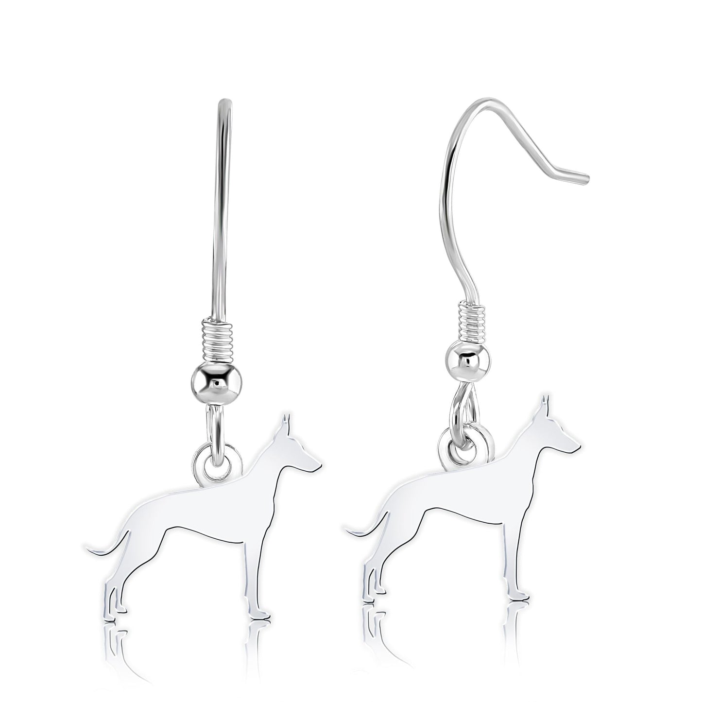 Cirneco dell'Etna Silhouette Silver Earrings - MYLEE London