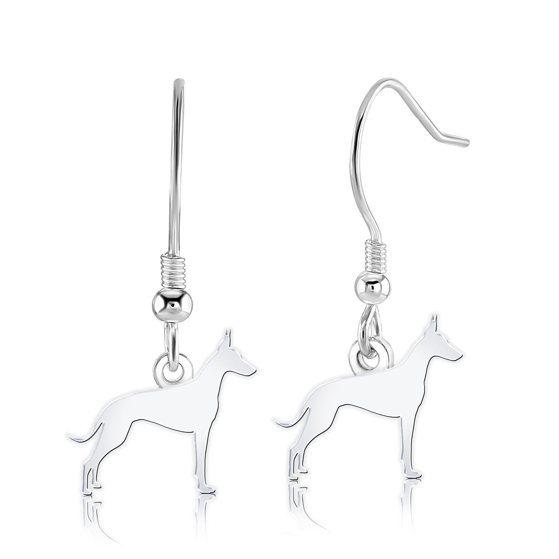 Cirneco dell'Etna Silhouette Silver Earrings - MYLEE London