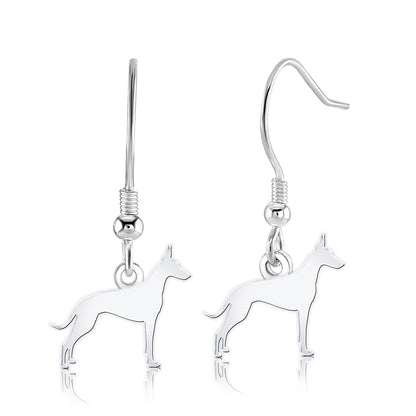 Cirneco dell'Etna Silhouette Silver Earrings - MYLEE London
