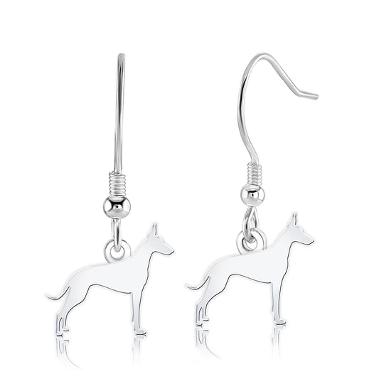 Cirneco dell'Etna Silhouette Silver Earrings - MYLEE London