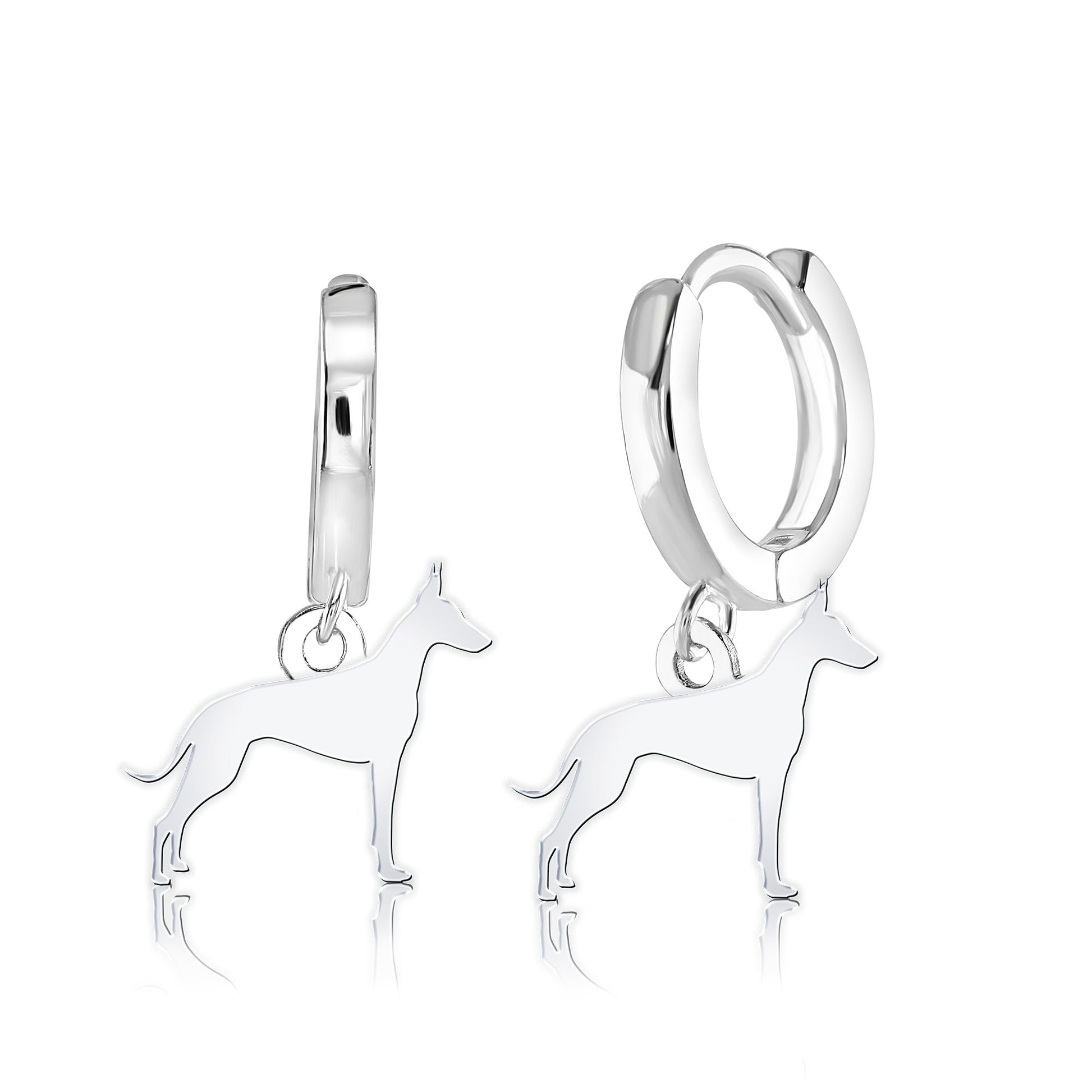 Cirneco dell'Etna Silhouette Silver Earrings - MYLEE London