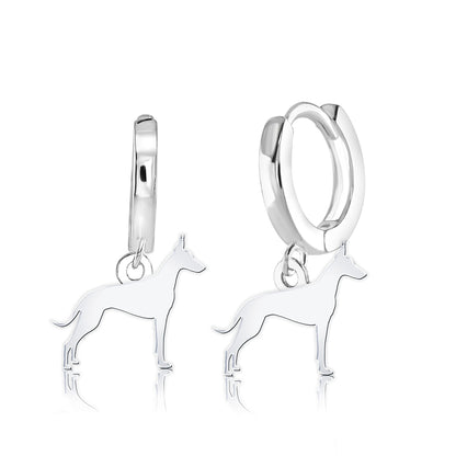 Cirneco dell'Etna Silhouette Silver Earrings - MYLEE London