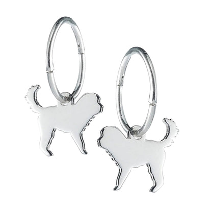 Cockapoo Silhouette Silver Earrings - MYLEE London