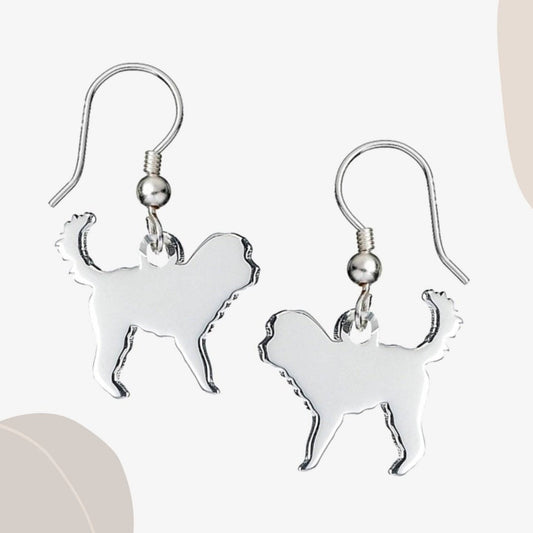 Cockapoo Silhouette Silver Earrings - MYLEE London