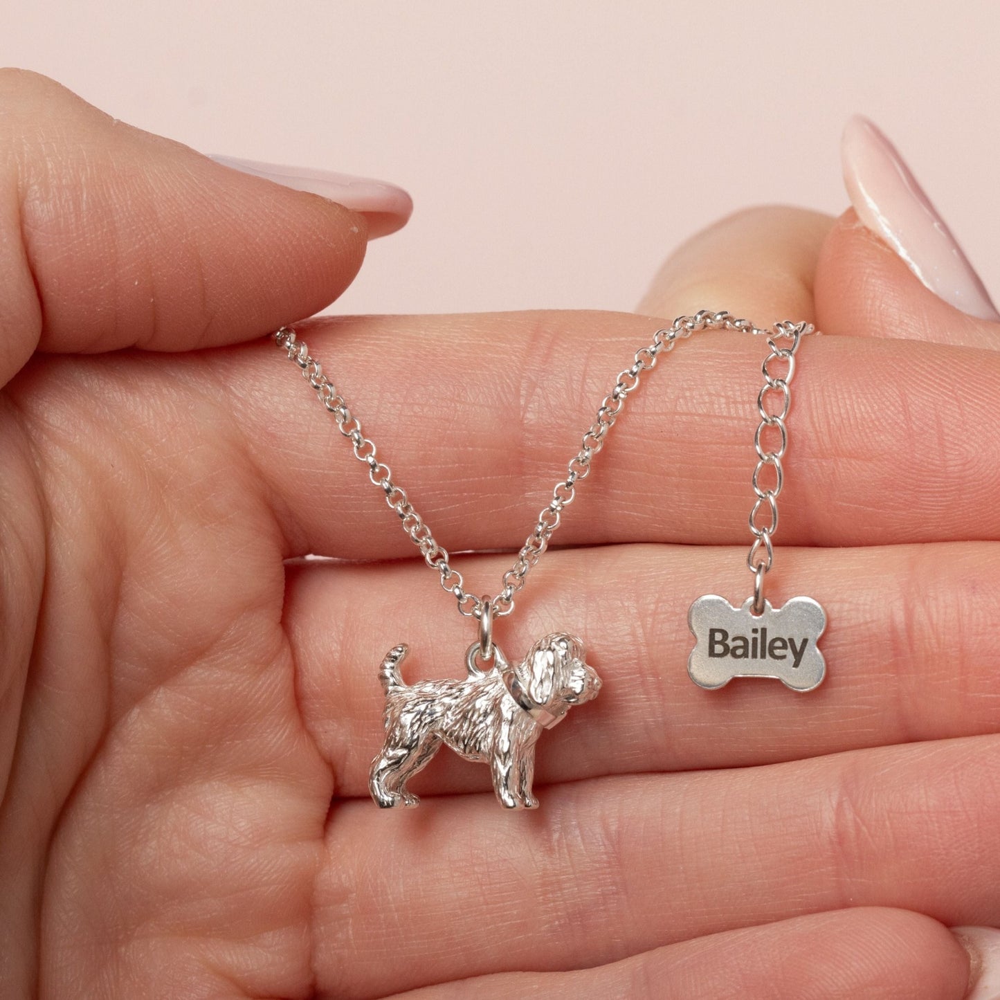 Cockapoo Silver Necklace - Personalised - MYLEE London
