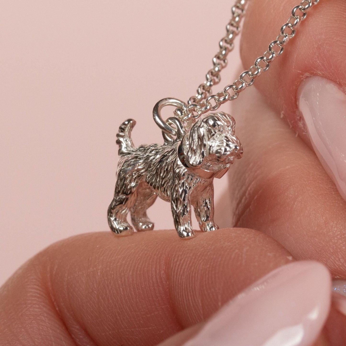 Cockapoo Silver Necklace - Personalised - MYLEE London