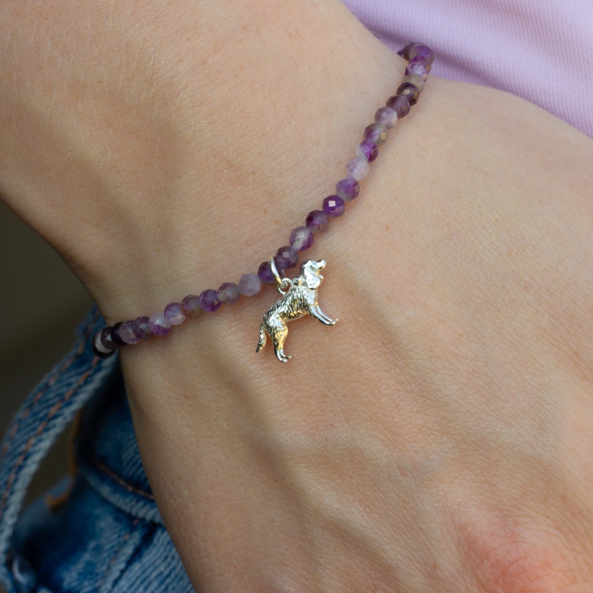 Cocker Spaniel Crystal Bracelet - Personalised - MYLEE London