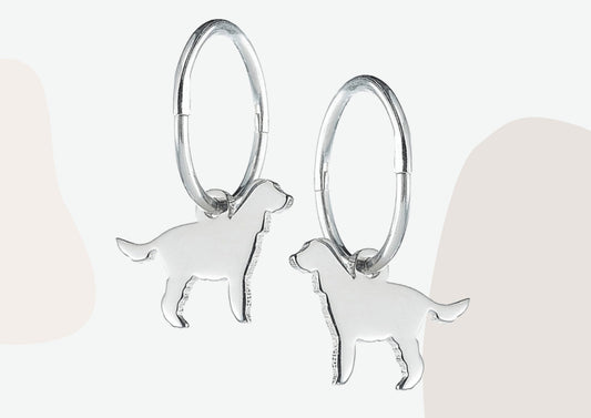 Cocker Spaniel Silhouette Silver Earrings - MYLEE London