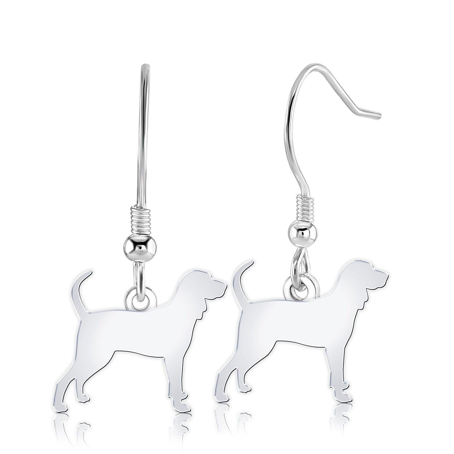 Coonhound Silhouette Silver Earrings - MYLEE London